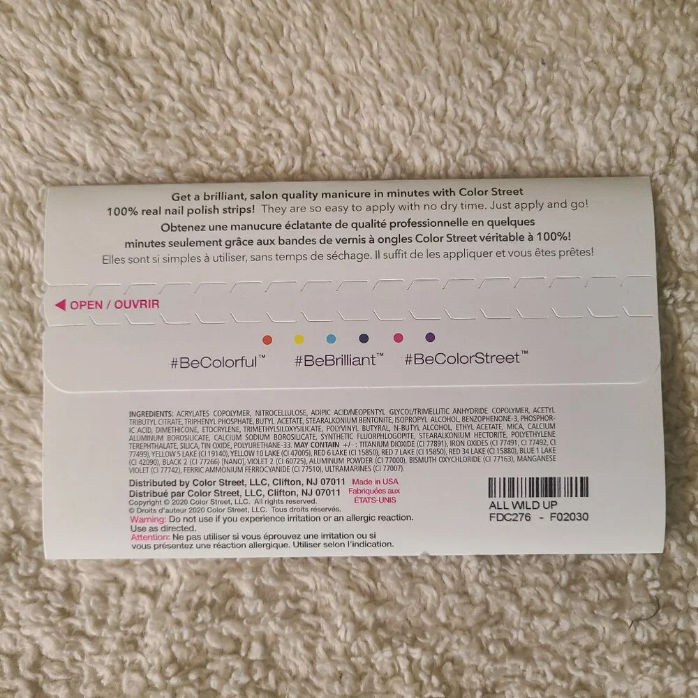 Color Street All Wild Up 100% Real Nail Polish Strips